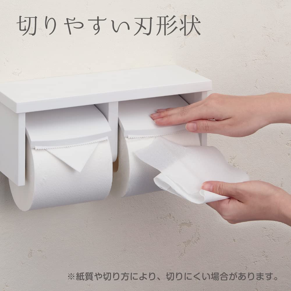 SANEI ダブルペーパーホルダー棚付 樹脂棚板 ホワイト 小物置き 耐荷重5kg ビス付 W2810-MW2