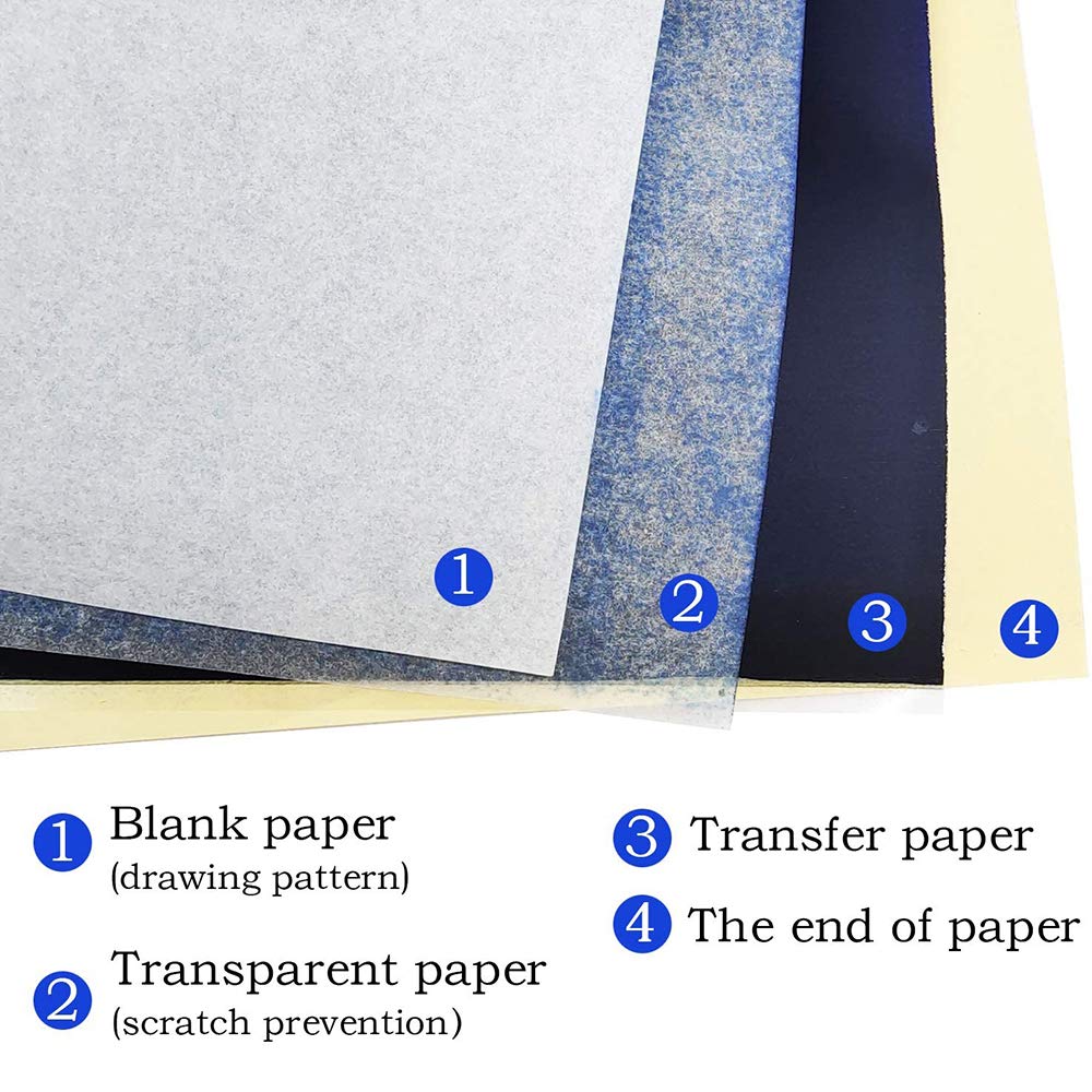 Yesallwas サーマルコピー 用紙 タトゥー 転写紙 A4サイズ 30枚セット 入れ墨 刺青 カーボン紙 サーマルコピー機用 転写カーボン (30枚) 2