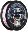 エックスブレイド(X-aid) アップグレード X4 200m 2号 30lb オーキドホワイト1m15cm毎 ウルゲソピンクマーク