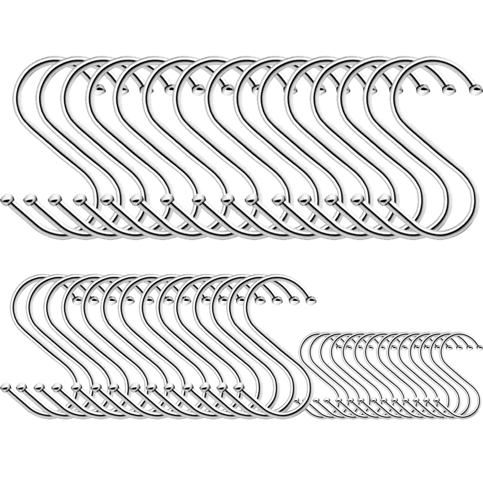 シュウ氏テク S字フック 大 中 小Sじフック ステンレス 60枚パック フック 汎用フック 防錆 キッチン浴..