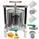 HCTOOL 養蜂器具 蜂蜜分離器 蜂蜜絞り器 蜜を絞り器 蜂蜜圧搾機 みしん 15L 大容量 はちみつ ジューサー 手動 圧搾機 絞り器 手動 脱水機 みつろう/ミツロウ ワックス/蜜蝋 ステンレス 圧縮製蝋器 3濾過ネット付と 日本倉庫出荷 納期は2-3日間(15L、14KG、蓋/バルブ付き