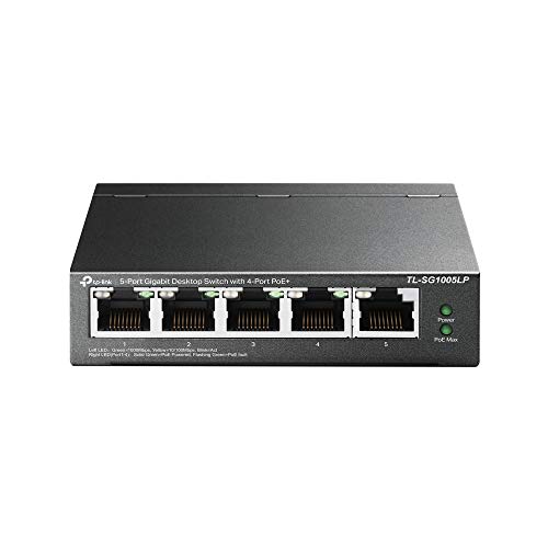 RA: TP-Link スイッチングハブ 5ポート PoE+ (4ポートPoE+、各30Wまで) 合計40W対応 5年保証 TL-SG1005LP