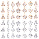 RA: PH PandaHall チャーム パーツ ラインストーン チャーム ラインストーンペンダント ハート形 合金 キュービックジルコニア ペンダント ライ...