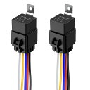 RA: Kiligen 2個 車モーター用 12V 40A 防水リレー12AWGハーネスソケット付き (防水性能IPX規格4相当) 多層防水パッキン仕様 On/...