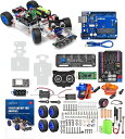 OSOYOO Arduino用 アルドゥイーノ UNO ロボット カー スマートカー キット サーボ ステアリング ラック DIY キット Bluetooth ...