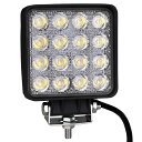 POOPEE LED作業灯 24V 12V 広角 48W 16連 LEDワークライト アウトドア 屋外作業 バギー オフロード トラック用品 車外灯 省エネ 防...