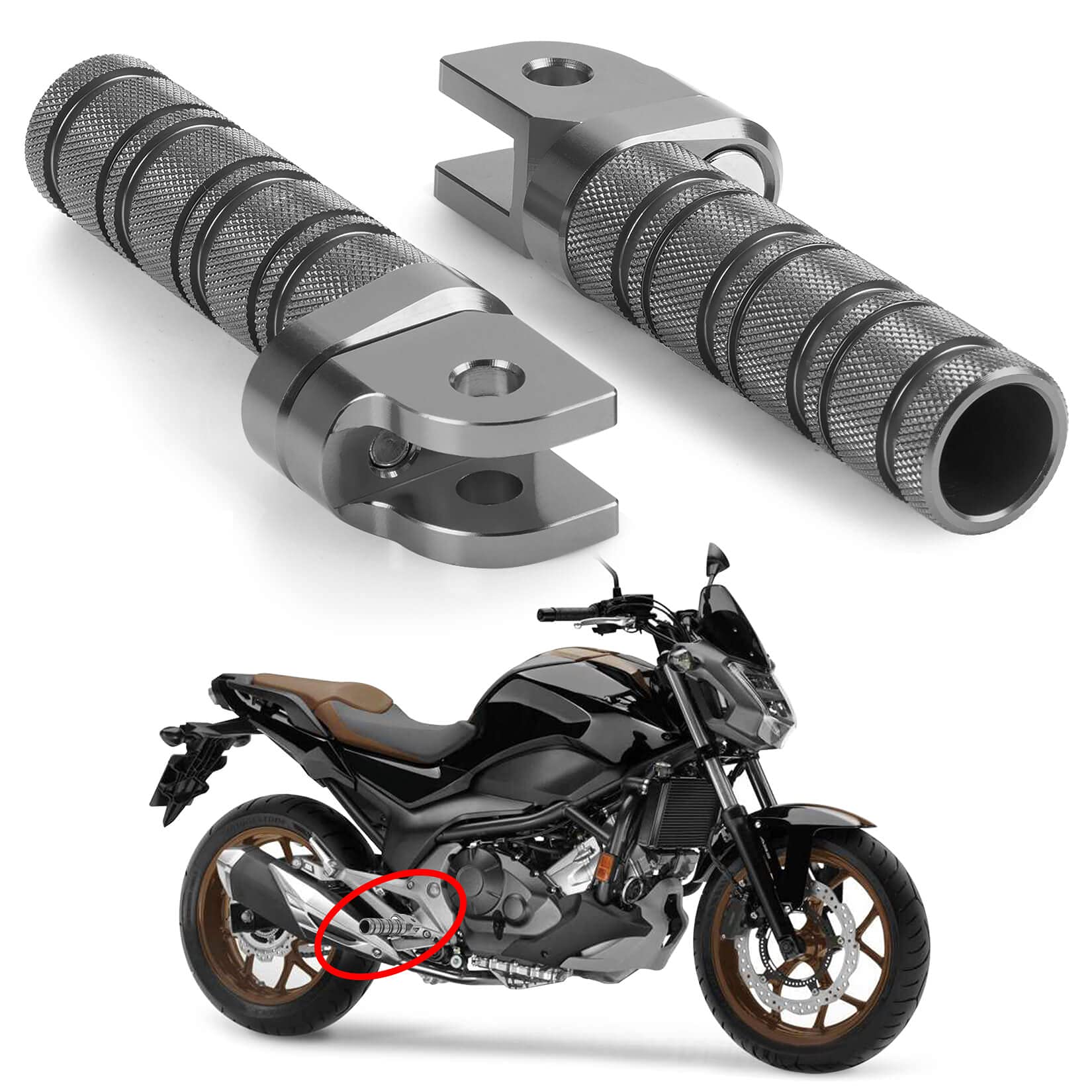 バイク用 ステップ フロントペダル ノンスリップ シルバートーン フットペグ 対応車種 ホンダ