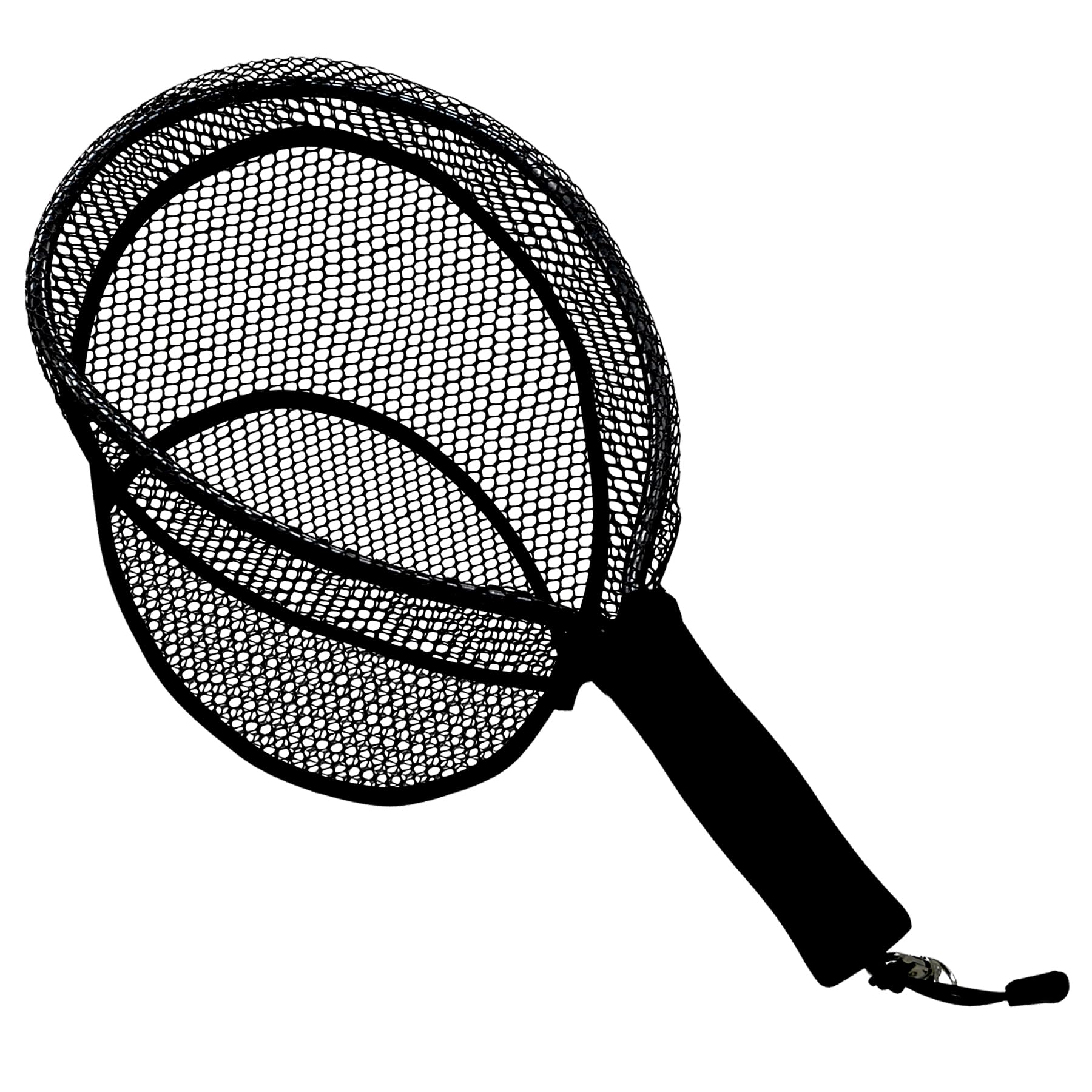 CHEUNG WIN ランディングネット ラバーコーティングネット タモ網 渓流 釣り小物 軽量 小型 渓流 釣り網 ブラック