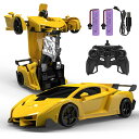 DEERC ラジコンカー こども向け スタントカー 2 in 1 ロボットに変換 変形可能 リモコンカー デモモード 360°回転 2.4GHz RCカー US...