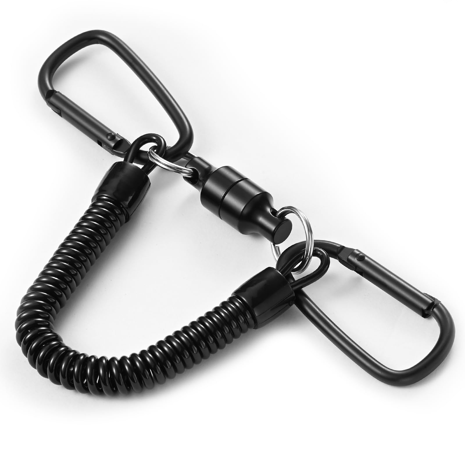 BEIHOO マグネットリリーサー 【耐荷重5kg】 磁石 強力 マグネットフック カラビナx2 スプリングコード付 吊り下げ 落下防止 アウトドア キャンプ 登山 渓流 釣り 道具 コンパクト 軽量 携帯便利