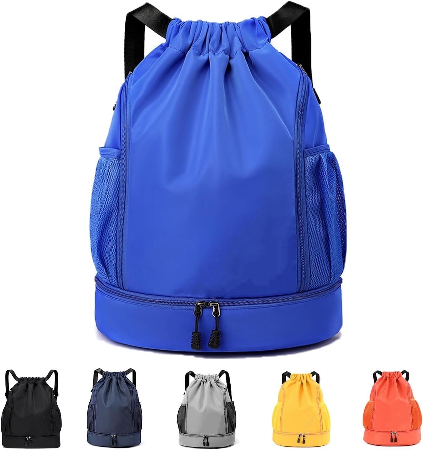 [Drawyume] プールバッグ 男の子 スイムバッグ ナップサック ジムサック リュック 水泳 バッグ 大容量 防水 巾着袋 軽量 乾湿分離 2ルーム多機能 シューズ収納付きジムバッグ 部活 登山 旅行 キャンプ スポーツバッグ ビーチバッグ 大人 女の子 小学生 子供 男女