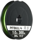 シマノ(SHIMANO) ライン ピットブル4 300m 1.0号 ライムグリーン PL-M74S 釣り糸 ライン 1号
