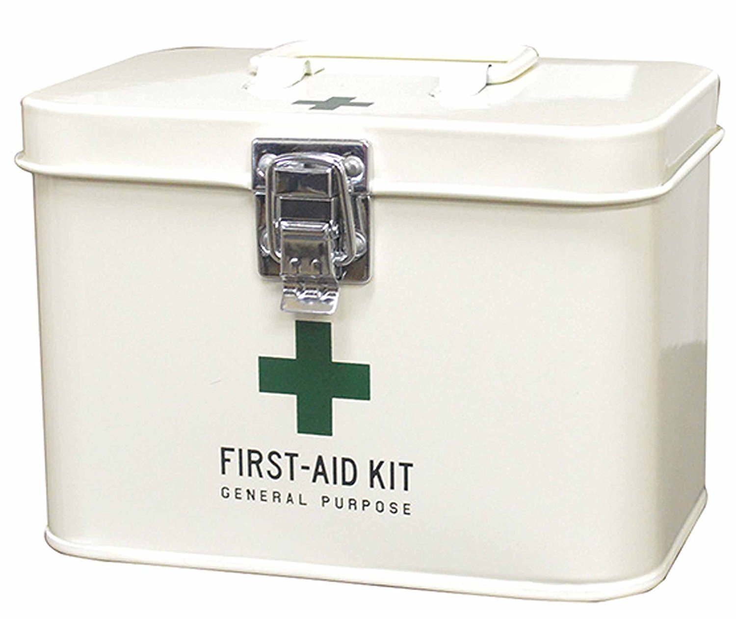 ケーアイジャパン(Kijapan) メディコ ブリキ の おしゃれな 救急箱 アイボリー S 単身サイズ MEDHICO