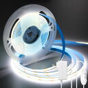 iNextStation led テープライト COB 5m テープ照明 高密度 入電電圧12v 320LEDs/m 調光可能 カット可能 両面テープ設置 幅8mm cob テープライト ホワイト