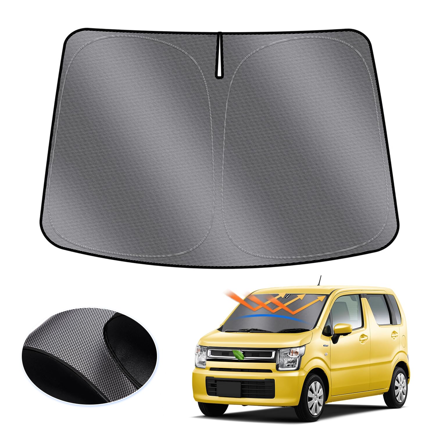 LIMSTYLE スズキ ワゴンR サンシェード フロントガラス用 MH35S/MH55S/MH85S/MH95S型 6代目 H29~現行 ..