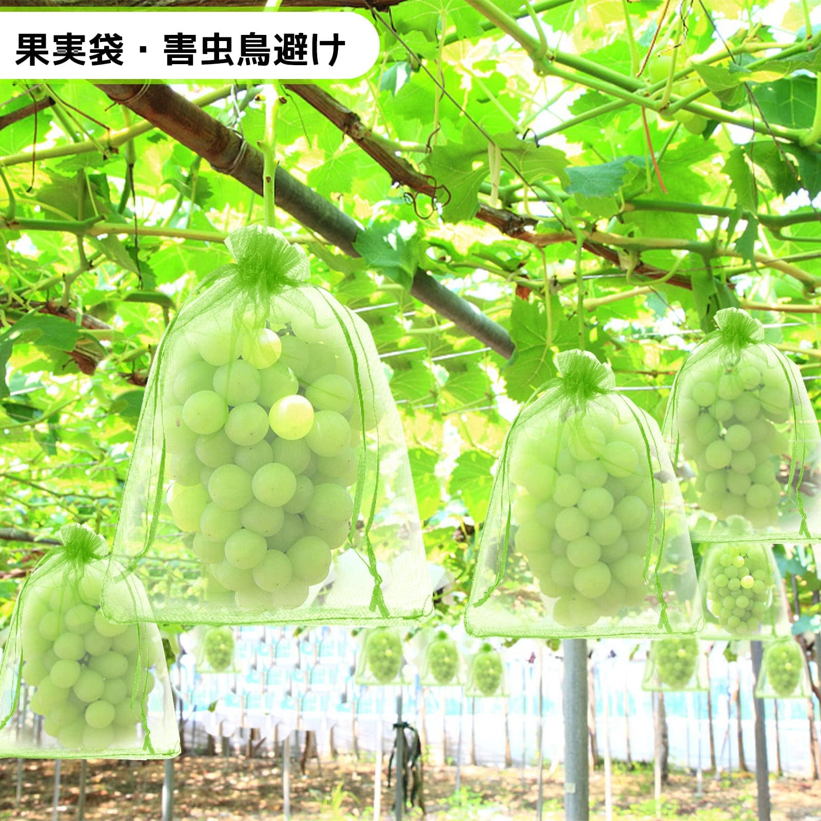 Neiang 果物袋 果物保護バッグ 200枚入 果樹袋 保護ネット 防虫 ネット 鳩よけネッ...