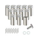 RuoFeng ステンレススチールウォールマウントガラススタンドオフホルダーネジネイル広告釘12個 12x50mm