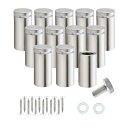 RuoFeng ステンレススチールウォールマウントガラススタンドオフホルダーネジネイル広告釘12個 16x60mm