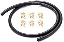 Pronese 燃料ホース 内径8mm ガソリンホース 3層管 全長1m 6個ホースクランプ 付き 耐油 耐圧 耐腐食性 高性能ホース バイク・自動車・芝刈り機用