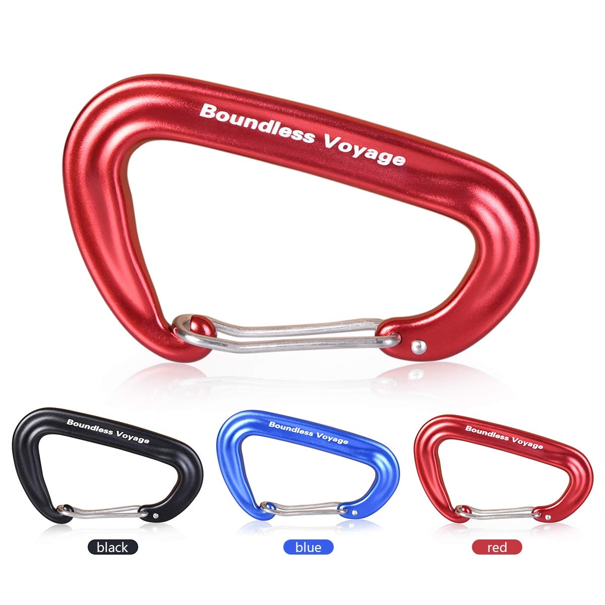 Boundless Voyage カラビナ 登山用 高強度 12kN【1200KG】 小型 Dリング 7075アルミニウム合金 超軽量 ハンモック クライミング レスキュー アウトドア用品 全3色(Rdx4) BV1026