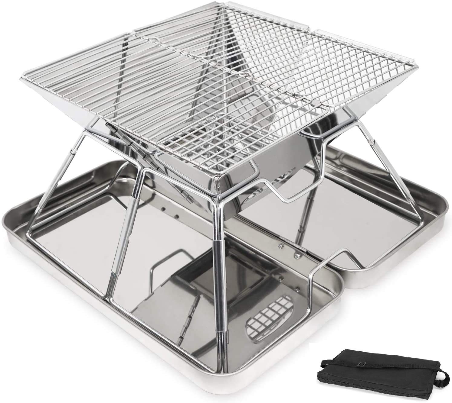 Rikopin(リコピン) [CAMP本舗] バーベキューコンロ 焚き火台 収納ケース付 アウトドアコンロ 折りたた..