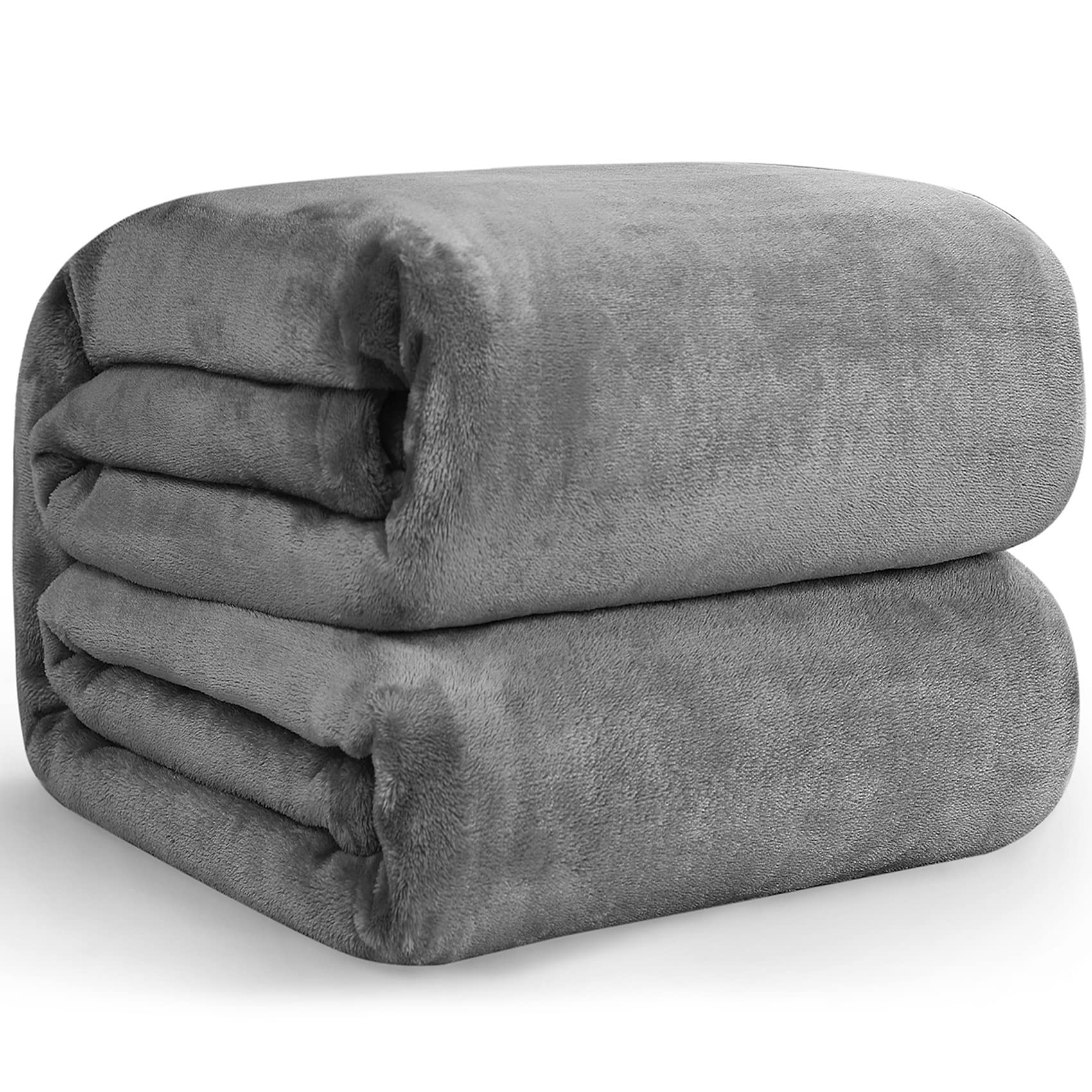 Hansleep 毛布 シングル 夏用 ブランケット 100x140cm グレー マイクロファイバー 柔らかく肌触り フランネル 洗える 静電防止 四季適用 (100x140,グレー)