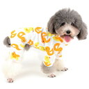 ZUNEA 犬 つなぎ パジャマ 春夏 ロンパース 小型犬 洋服 おしゃれ かわいい ダック柄 ドッグウエア Tシャツ 部屋着 寝間着 抜け毛防止 ペット 犬の服 猫服 お散歩 お洒落 XL