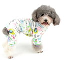 ZUNEA 犬 つなぎ パジャマ 春夏 ロンパース 小型犬 洋服 おしゃれ かわいい ねずみ柄 ドッグウエア Tシャツ 部屋着 寝間着 抜け毛防止 ペット 犬の服 猫服 お散歩 お洒落 XXL