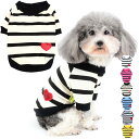 ZUNEA 犬服 Tシャツ 春 夏 小型犬 ボーダー柄 タンクトップ 綿製 おしゃれ かわいい スパンコール ハート柄 シャツ 可愛い 柔らかい ドッグウェア洋服 ペット 子犬 チワワ 猫服 脱毛保護 お散歩 イエロー M