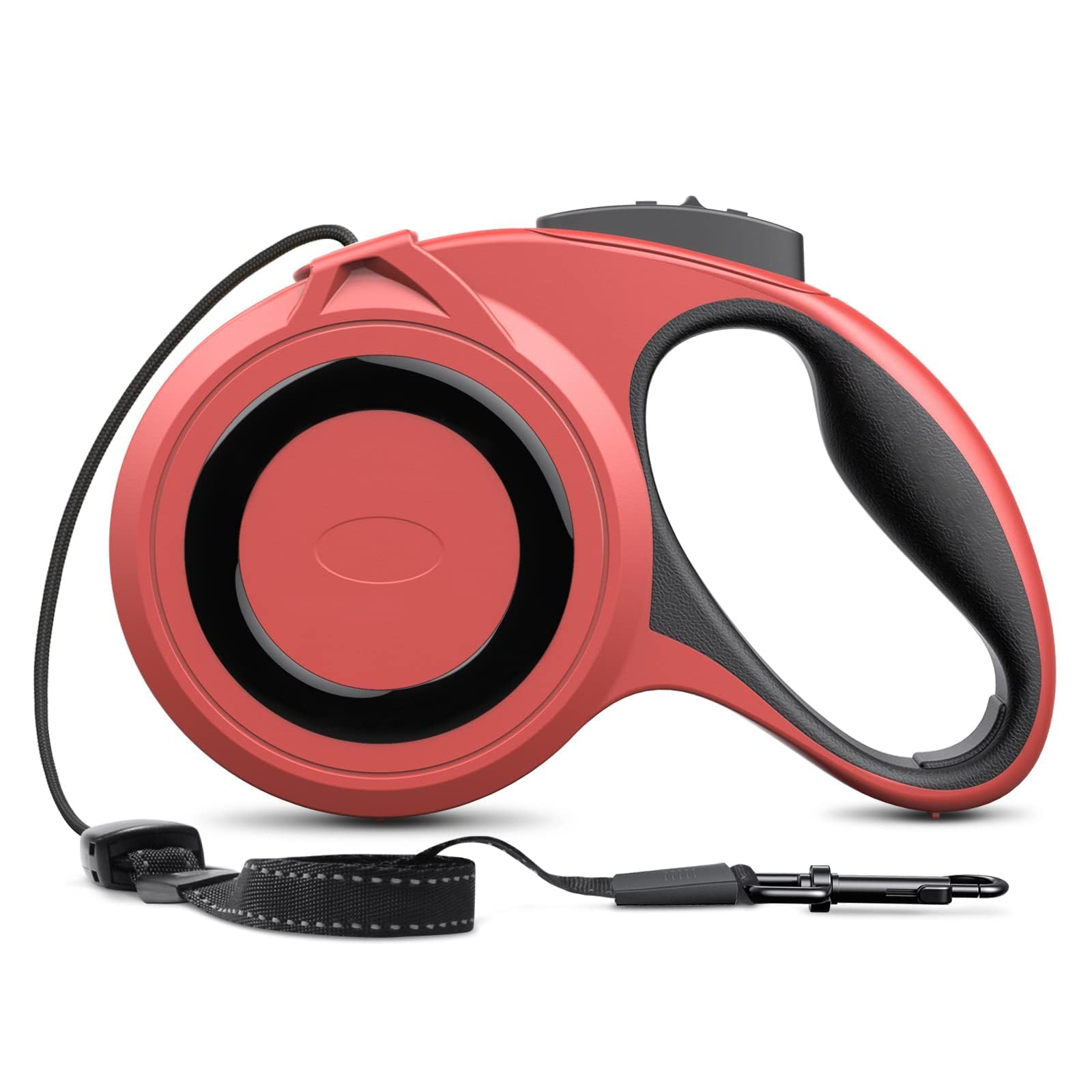 Yjhyuxi 犬リード 8m 伸縮リード【インボイス制度登録店】犬ロックリード 自動巻き 滑り止めハンドル 片手ブレーキ 耐荷重50kg 小型 中型 大型犬対応 (レッド)