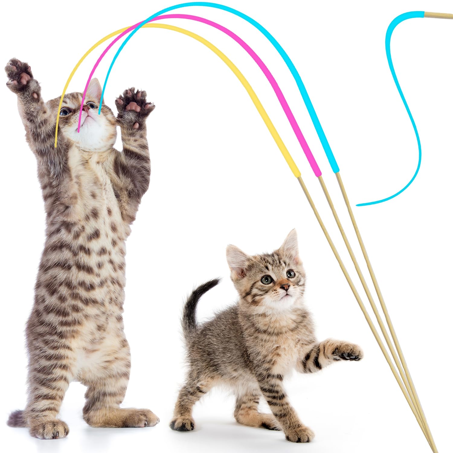 猫じゃらし 猫 おもちゃ 猫 玩具 人気 ネズミのしっぽ【シリコンゴムの長さを増やす】3色入り 猫のおもちゃ 超軽量 猫用おもちゃ 安全シリコン素材 歯磨き 頑丈 80cm