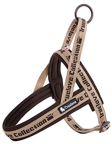 cocomall 喉に優しいハーネス 2022最新 TRUE LOVE日本授権店 犬用ハーネス 犬用胴輪 ドッグ ペット用品 ハーネスリード 3M反射材料 訓練 ネオプラン素材 小型犬、中型犬、大型犬に向け 通気性 調節可能 夏に対応 (XXXS, ブラウン)