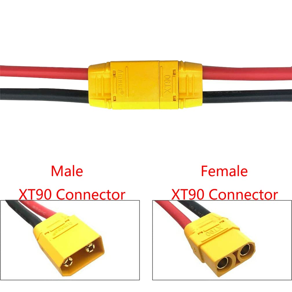 Boladge 2�ڥ�XT90H�ץ饰�Хåƥ꡼���ͥ��������֥륪���᥹�����ץ���15CM 12AWG���ꥳ�󥱡��֥��դ� for RC Lipo�饸�����ݥХåƥ꡼FPV�졼������