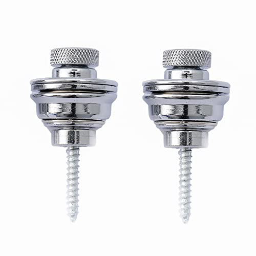 Musiclily 大きなギター ストラップロック ピン Security Strap Locks エレキギター/ベース用 、ゴールド(2個入)
