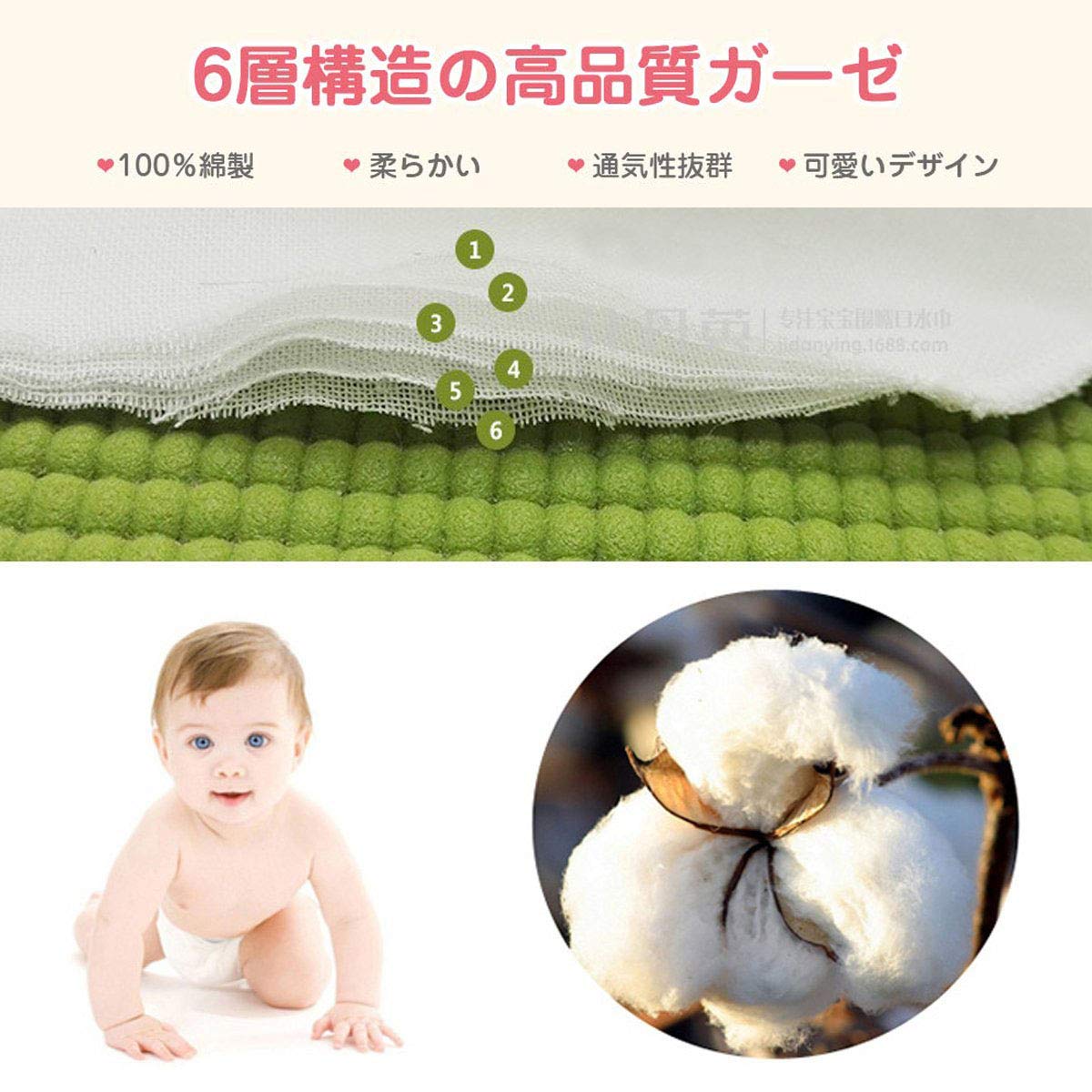 [TMVOK] スタイ よだれかけ 出産祝い 6重ガーゼ 6枚セット お 食事 エプロン すた...