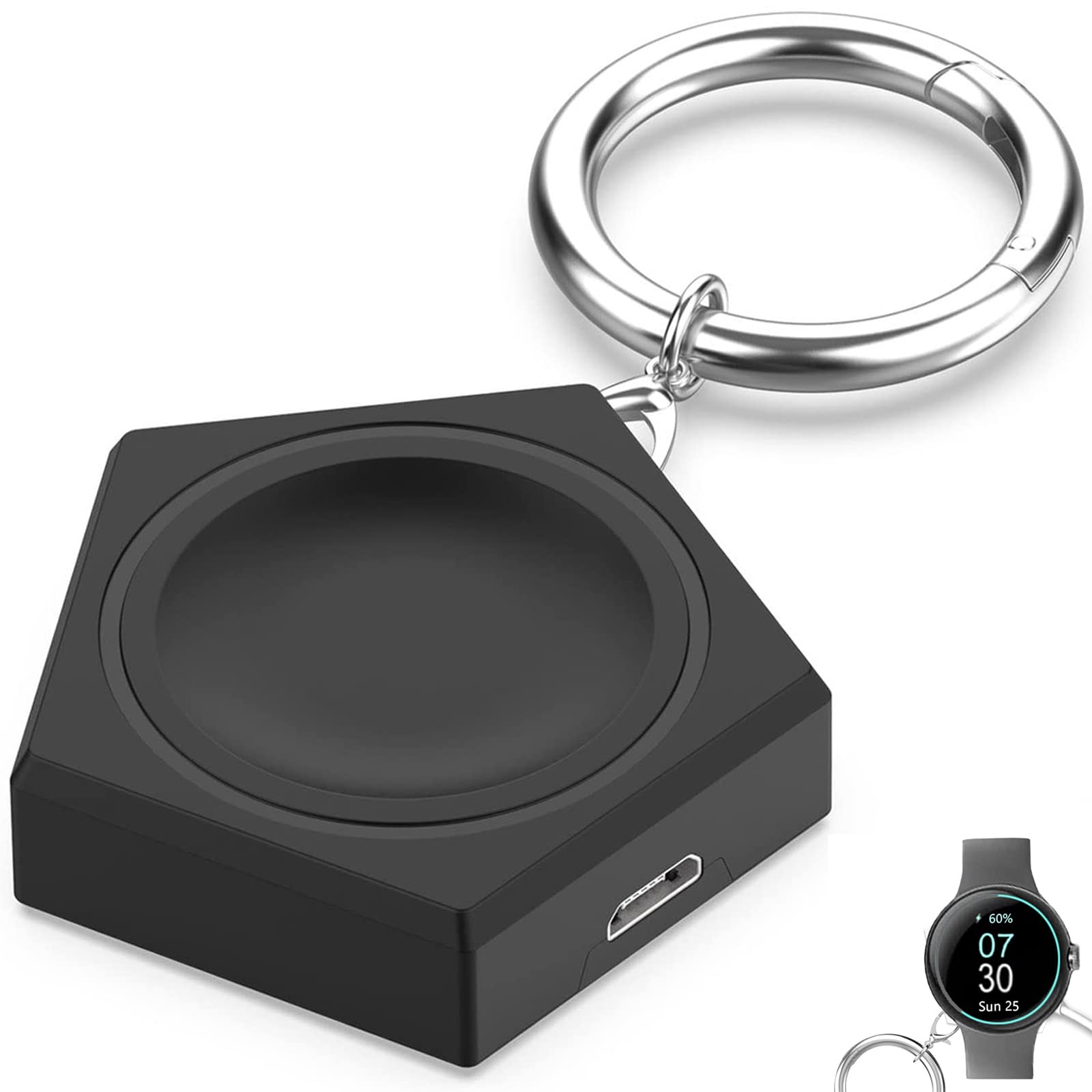 Google Pixel Watchに対応した充電アダプター、ワイヤレスPixel Watch充電器コンバーター、Type-c＆マイクロ2インターフェイスのポータブル充電ドック 変換マイクロ 急速充電 Watch用充電台