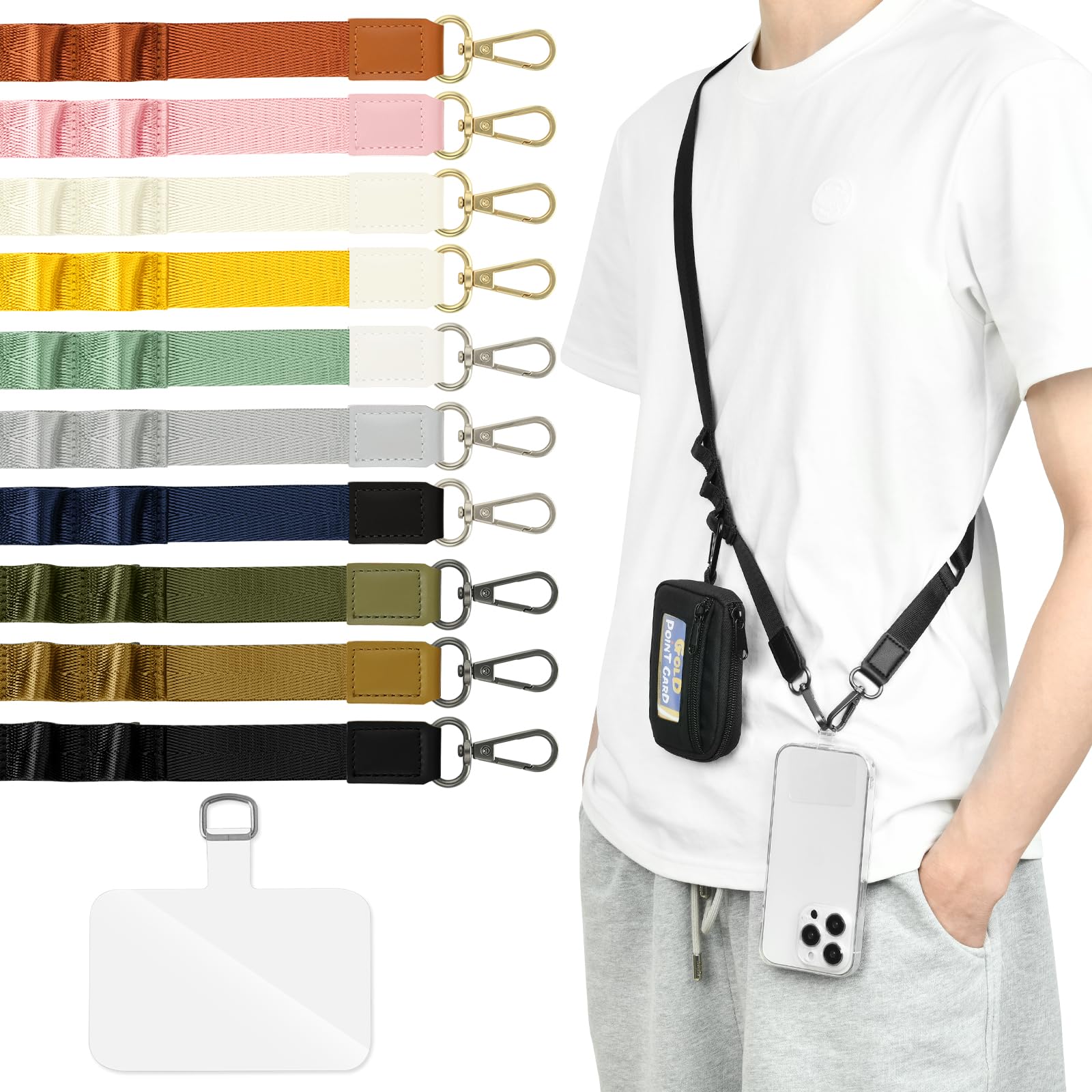 [Yeepan] スマホ ストラップ ショルダー スマホ ショルダーストラップ スマホショルダー 斜めがけ/首掛..