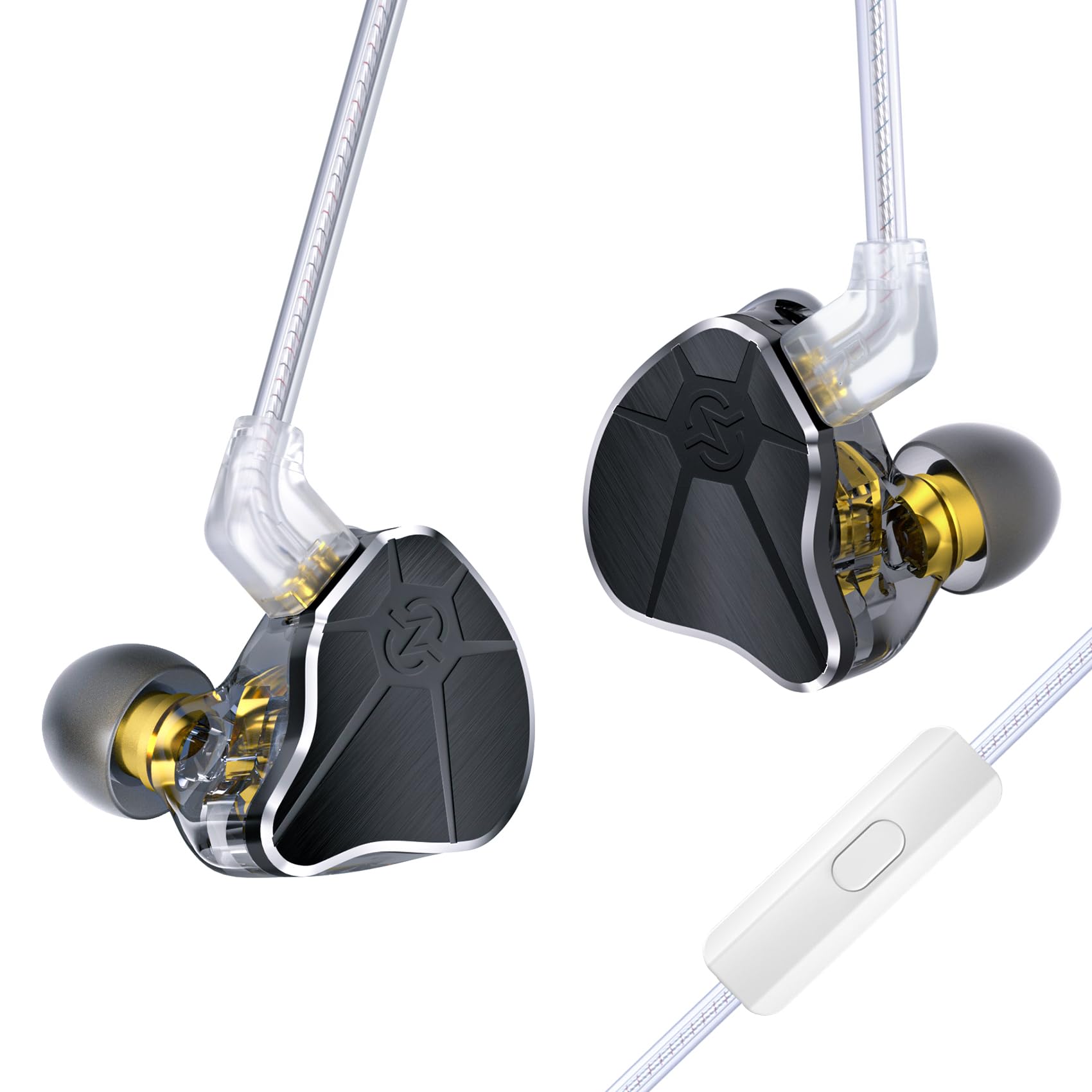 【2024年新登場 有線 イヤホン】Yinyoo イヤモニ イヤホン有線 CCZ BC04 インイヤー Wired Earphones カナル型 イヤフォン 2pin 銀メッキ 耳掛け ステレオイヤフォン ヘッドホン 高遮音性 ハイエンド HIFI音質 イアフォン リケーブル対応 小型/軽量 iPhone/Android適用通
