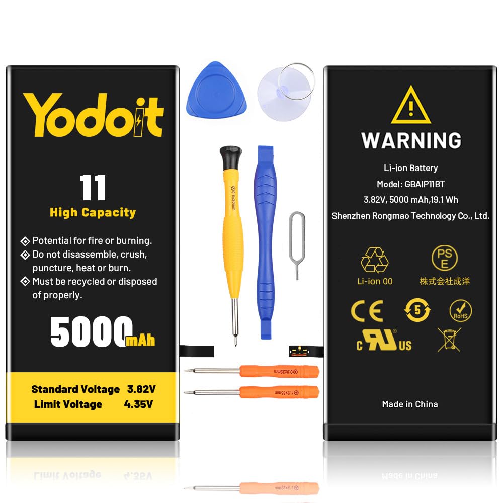 Yodoit iPhone 11 Хåƥ꡼ 5000mAh ɸ๩񥻥å 60󥢥å   PSE ǧ  