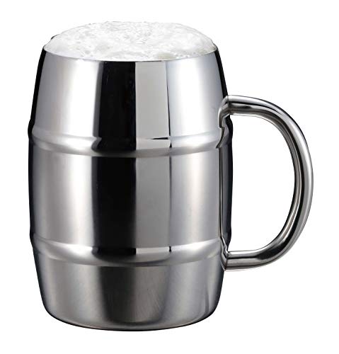 キャプテンスタッグ(CAPTAIN STAG) コップ マグカップ ビールジョッキ ビアジョッキ ダブルステンレス 真空二重構造 保温・保冷 樽型 600ml ステンレス製 UE-3498 thrsparkle-10049201 THRSparkle サンプル画像2