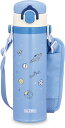 サーモス 水筒 真空断熱キッズケータイマグ 500ml サックスブルー 取りはずしできるストラップ 肩に優しいショルダーパット付き 子供用 通園通学 JOI-501 SAX(3)