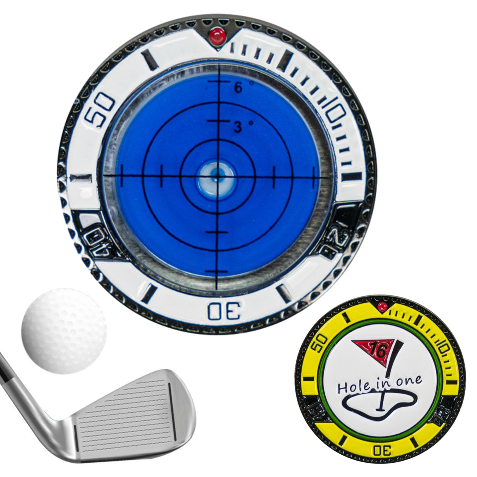 aninako ゴルフ マーカー 水平器 非磁性 パッティング ガイド 高精度 水準器 多機能 ゴルフマーカー パター練習 ボール 傾斜 ゴルフマーカー ゴルフ愛好家 メンズ レディース プレゼント ポケット 手 バッグに入れて持ち運べます (青)