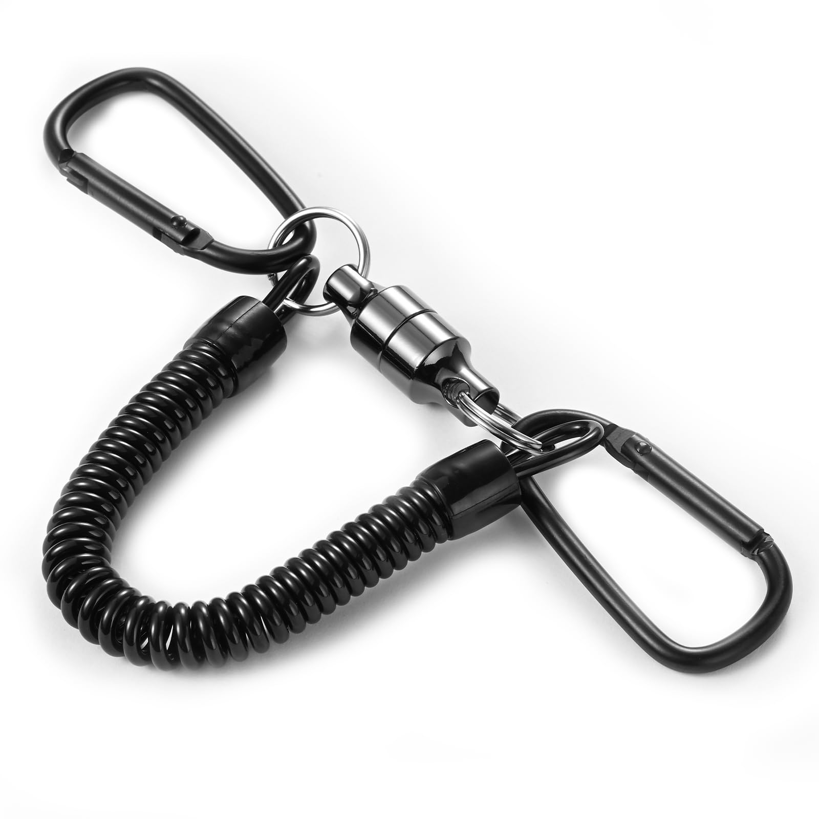 BEIHOO マグネットリリーサー 【耐荷重5kg】 磁石 強力 マグネットフック カラビナx2 スプリングコード付 吊り下げ 落下防止 アウトドア キャンプ 登山 渓流 釣り 道具 コンパクト 軽量 携帯便利