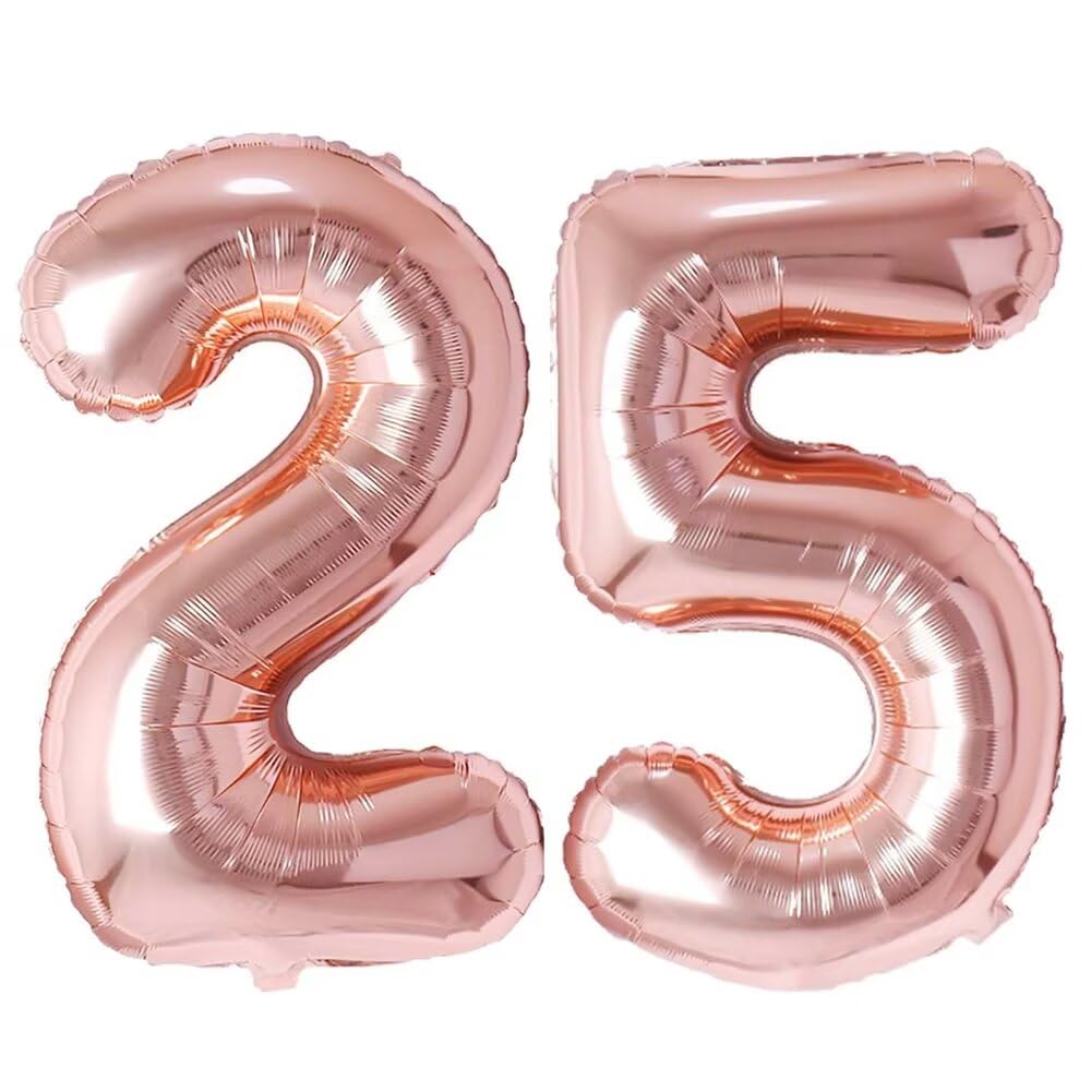 Vthoviwa 32インチ バルーンアルミ25 / 52 ヘリウム風船 数字バルーン25 / 52ローズゴールド 0123456789,10-19,20-29,30,40,50,60,70,80,90,100 誕生日 カーニバル 飾り付け記念日パーティー装飾ローズゴールド25 / 52 男女兼用 大きい しじヘリウム