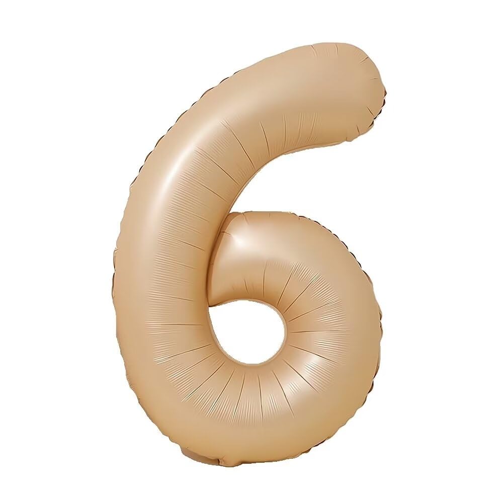Vthoviwa 40インチ バルーンアルミ6 ヘリウム風船 数字バルーン6カラメル色 0123456789,10-19,20-29,30,40,50,60,70,80,90,100 誕生日 カーニバル しじヘリウム