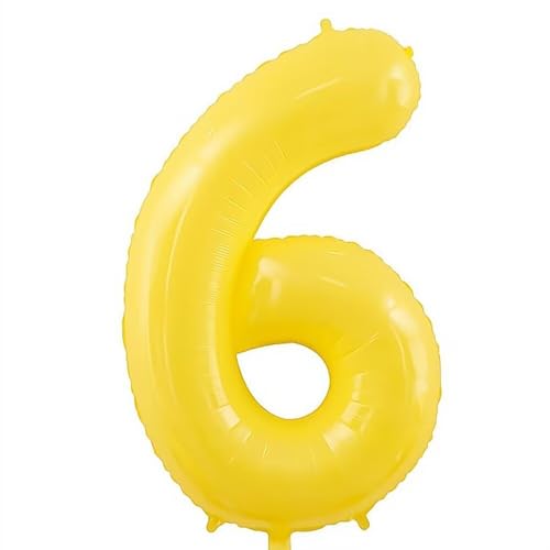 Vthoviwa 40インチ バルーンアルミ6 ヘリウム風船 数字バルーン6ロイエロー 0123456789,10-19,20-29,30,40,50,60,70,80,90,100 誕生日 カーニバル 飾り付け記念日パーティー装飾ロ6 男女兼用 大きい しじヘリウム