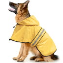 Weesiber 犬レインコート - 防水反射性ペットレインコート調節可能犬用ポンチョ、梅雨対策防雪 防風 通気 軽量 散歩用 帽子付 犬服 小型犬、中型犬、大...