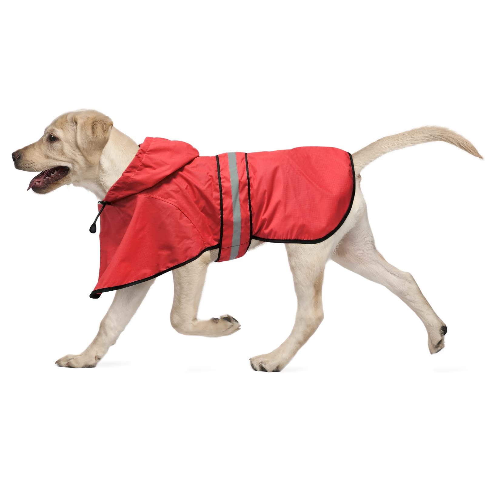 Weesiber 犬レインコート - 防水反射性ペットレインコート調節可能犬用ポンチョ、梅雨対策防雪 防風 通気 軽量 散歩用 帽子付 犬服 小型犬、中型犬、大...