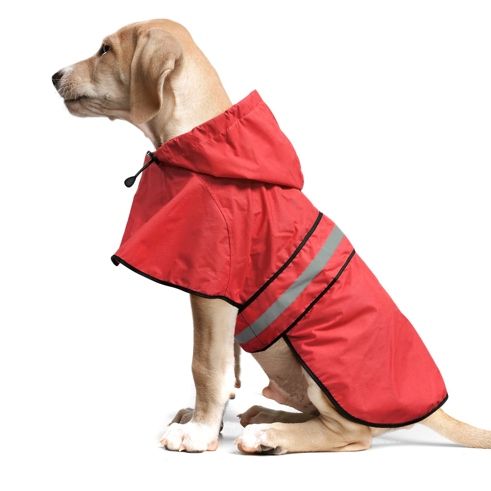 Weesiber 犬レインコート - 防水反射性ペットレインコート調節可能犬用ポンチョ、梅雨対策防雪 防風 通気 軽量 散歩用 帽子付 犬服 小型犬、中型犬、大...