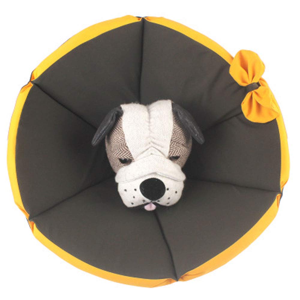 Komii エリザベスカラー 犬用 猫用 特大 軽量 布製 柔らかい 防水 耐久性 傷口保護 傷舐め防止 引っ掻き防止 調節可能 小型中型の大型犬猫に適しています (XL, ブラック)